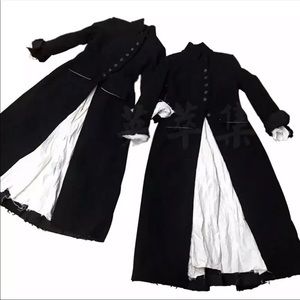 Black Pleated Wool Coat